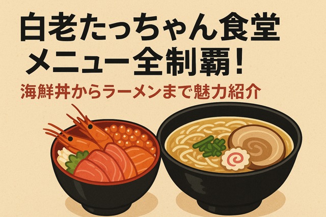 Shiraoi Tacchan Shokudo menu full lineup including seafood bowls and ramen
