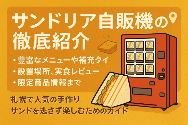 Sandoria vending machine guide in Sapporo with menu highlights