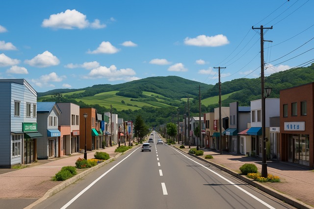 country-town-main-street-rolling-green-hills-japan