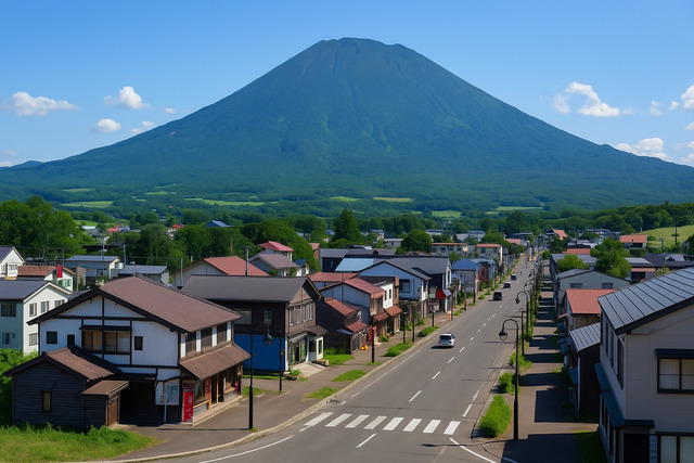 mount-yotei-over-rural-town-summer-day-hokkaido-japan