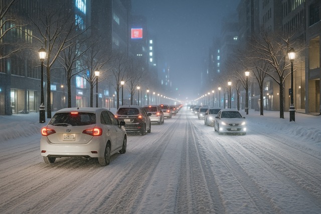 sapporo-snowstorm-city-street-traffic-night